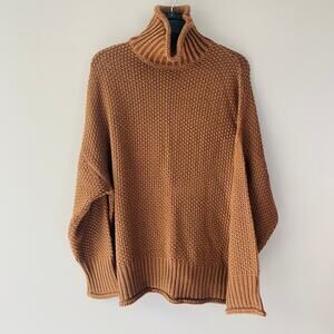 Collection by Cezele brown chunky high neck sweater (Size: S)